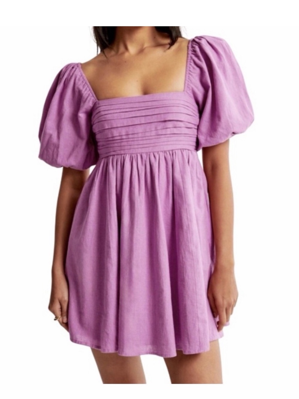Abercrombie & Fitch Mauve Smocked Mini Dress